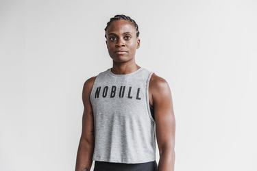 Nobull Muscle Women's Tank Tops Grey | Australia (CG9765)